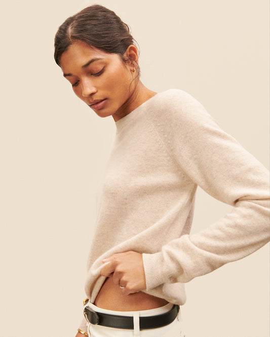 Pull Orsay Col Rond Lurex - Perle chic Maison Sarah Lavoine Perle Cachemire   1