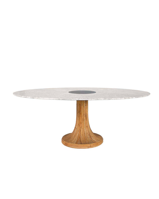 Table ovale Riviera Marbre Blanc design Maison Sarah Lavoine Blanc / Naturel Marbre 199 cm 74 cm 1
