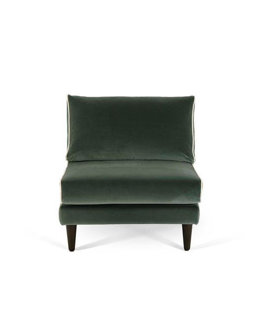 Chauffeuse Noa Vert  - Vert / Noir design Maison Sarah Lavoine Vert / Noir Velours 80 cm 80 cm 1