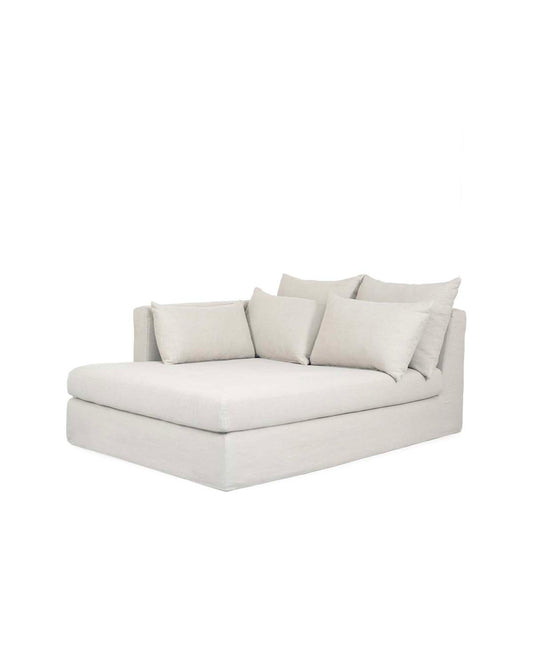 Méridienne SuperBox - Accoudoir gauche - Gris clair design Maison Sarah Lavoine Gris clair Lin 130 cm 85 cm 1