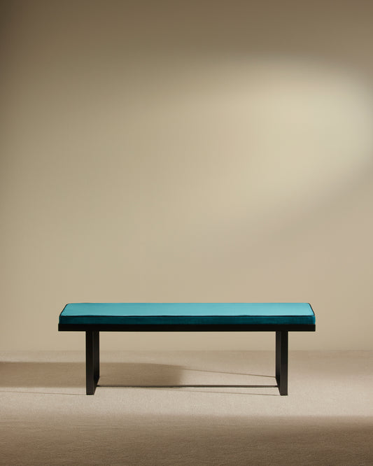 Banc Gaspard - Bleu Sarah design Maison Sarah Lavoine Bleu Sarah Velours 140 cm 45 cm 1