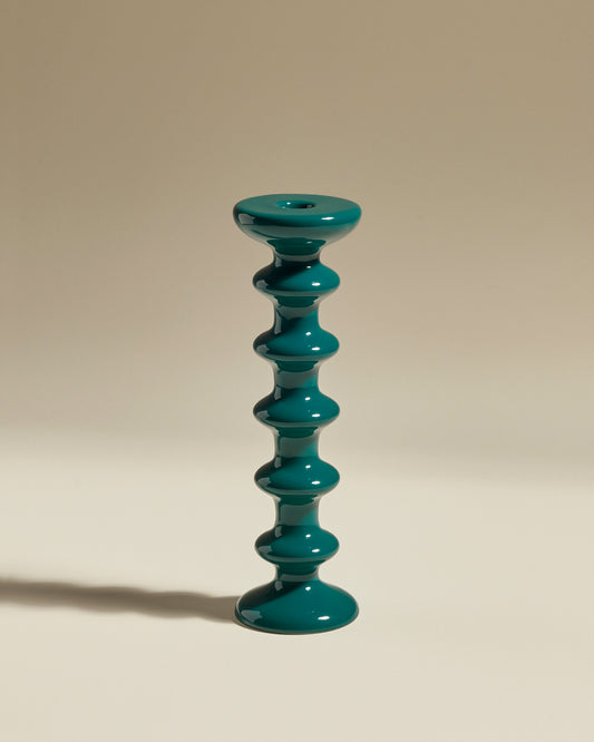 Bougeoir Slave - Bleu Sarah design Maison Sarah Lavoine Bleu Sarah Céramique  30 cm 1