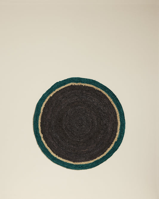 Set de table Globe - Noir / Bleu Sarah design Maison Sarah Lavoine Noir / Bleu Sarah Raphia   1