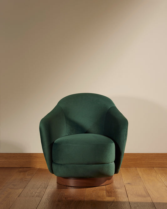 Fauteuil Bozzolo - Vert design Maison Sarah Lavoine Vert Velours 75 cm 72 cm 1