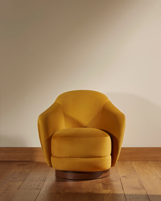 Fauteuil Bozzolo - Ocre design Maison Sarah Lavoine Ocre Velours 75 cm 72 cm 1