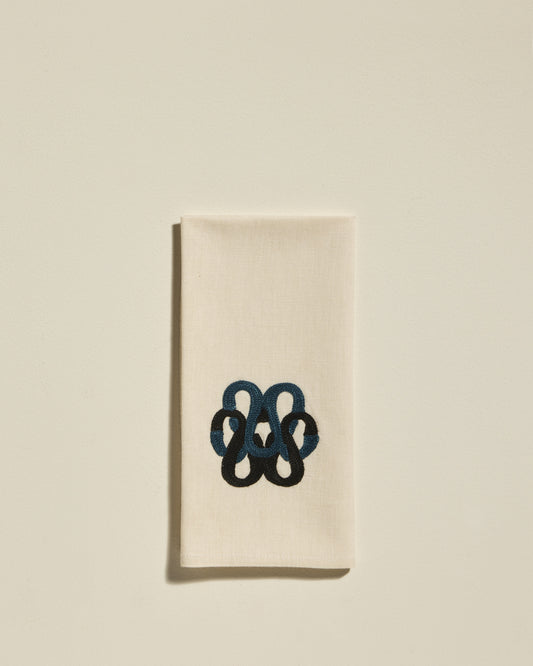 Serviette de table Sarah - Noir chic Maison Sarah Lavoine Noir Lin 45 cm 45 cm 1