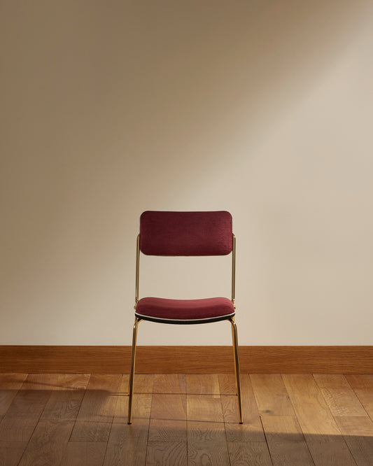Chaise Double Jeu - Doré / Cassis design Maison Sarah Lavoine Cassis Velours 45 cm 85 cm 1