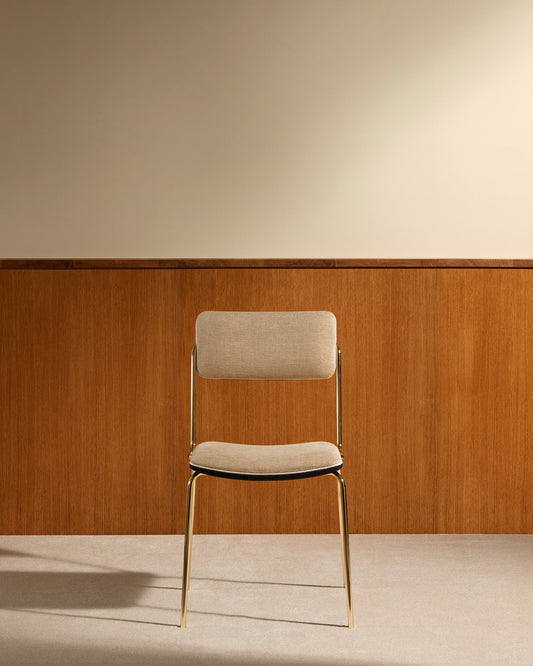 Chaise Double Jeu - Doré / Lin design Maison Sarah Lavoine Lin Velours 45 cm 85 cm 1