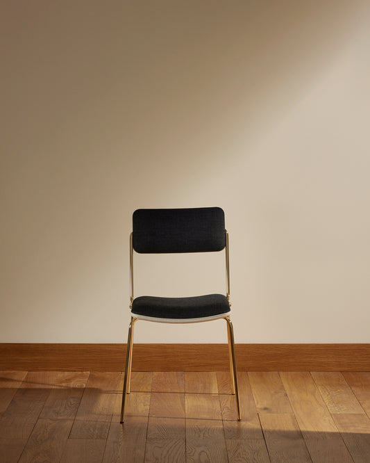 Chaise Double Jeu - Doré / Noir design Maison Sarah Lavoine Noir Velours 45 cm 85 cm 1