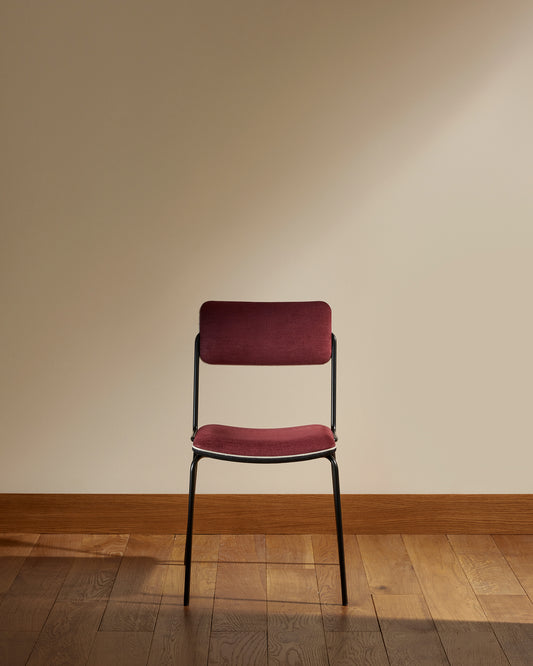 Chaise Double Jeu - Noir / Cassis design Maison Sarah Lavoine Cassis Velours 45 cm 85 cm 1