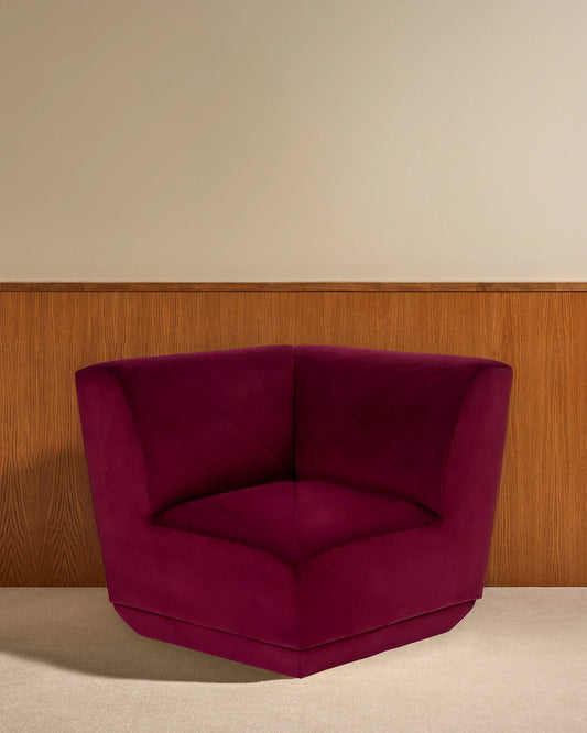 Chauffeuse d'Angle Chill - Cassis design Maison Sarah Lavoine Cassis Velours 94 cm 83 cm 1