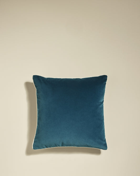 Coussin Double Jeu - Bleu Sarah design Maison Sarah Lavoine Bleu Sarah Velours 42 cm 42 cm 1