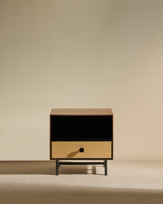 Table de chevet Essence - Noyer design Maison Sarah Lavoine Noyer Moelle de rotin 55 cm 55 cm 1
