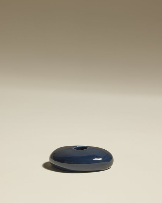 Bougeoir Stone - Bleu Noir design Maison Sarah Lavoine Bleu Noir Céramique 10 cm 3,5 cm  1
