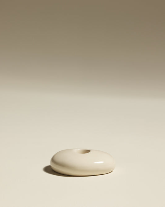 Bougeoir Stone - Ecru design Maison Sarah Lavoine Ecru Céramique 10 cm 3,5 cm  1