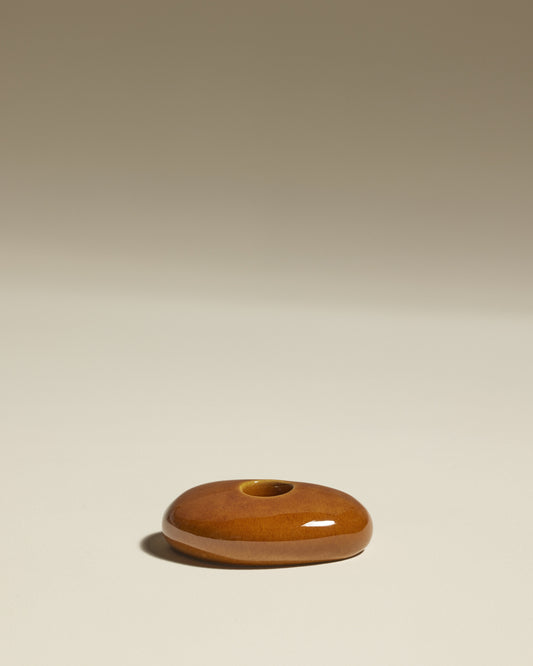 Bougeoir Stone - Fauve design Maison Sarah Lavoine Fauve Céramique 10 cm 3,5 cm  1