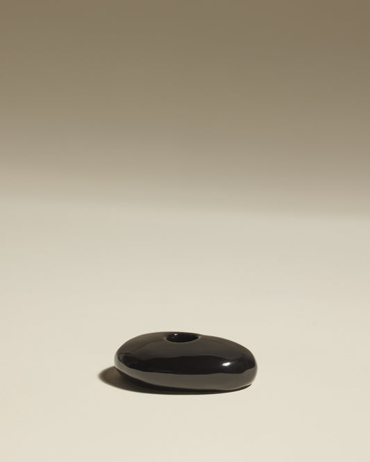 Bougeoir Stone - Noir design Maison Sarah Lavoine Noir Céramique 10 cm 3,5 cm  1