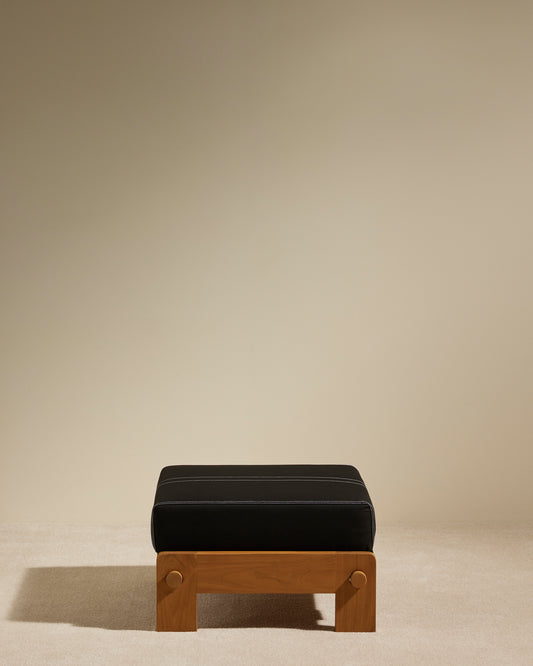 Pouf Graney - Noir design Maison Sarah Lavoine Noir Teak 55 cm  35 cm  1